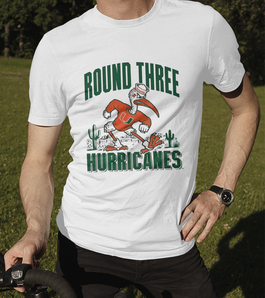 Miami Hurricanes Round Three Sebastian The Ibis NCAA T-Shirt