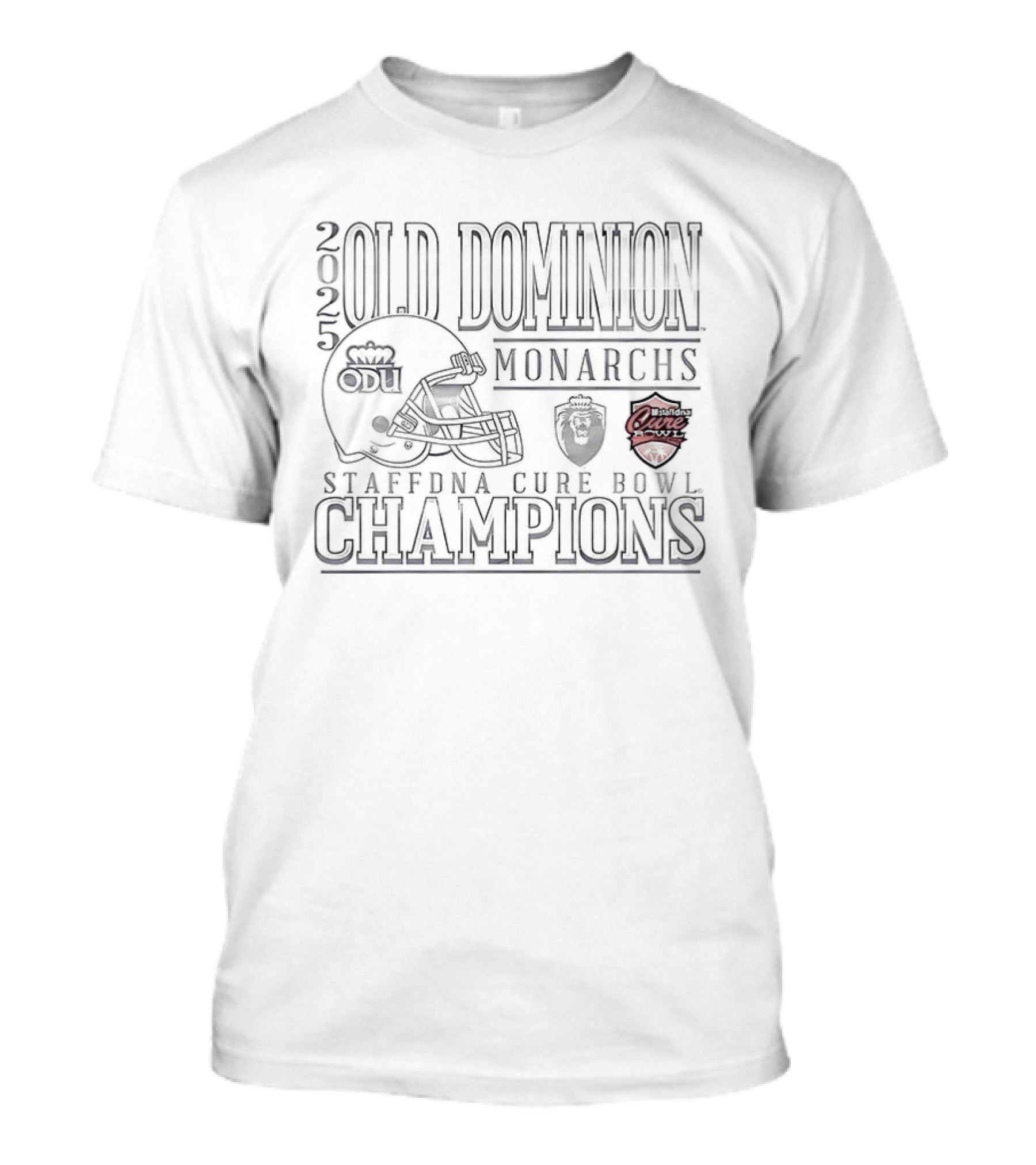 2025 Old Dominion Monarchs Stafford Cure Bowl Champions T-Shirt
