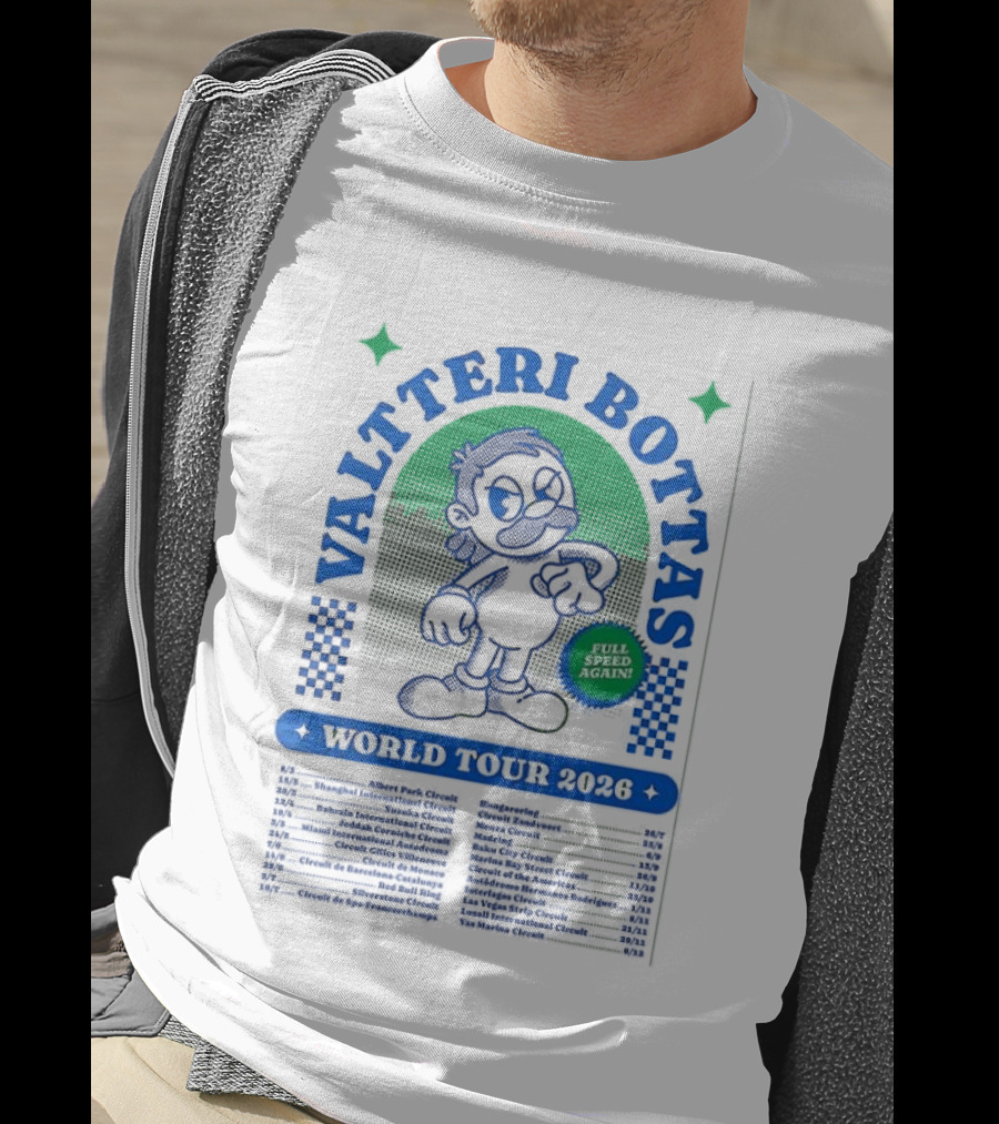 Valtteri Bottas World Tour 2026 Full Speed Again Racing T-Shirt