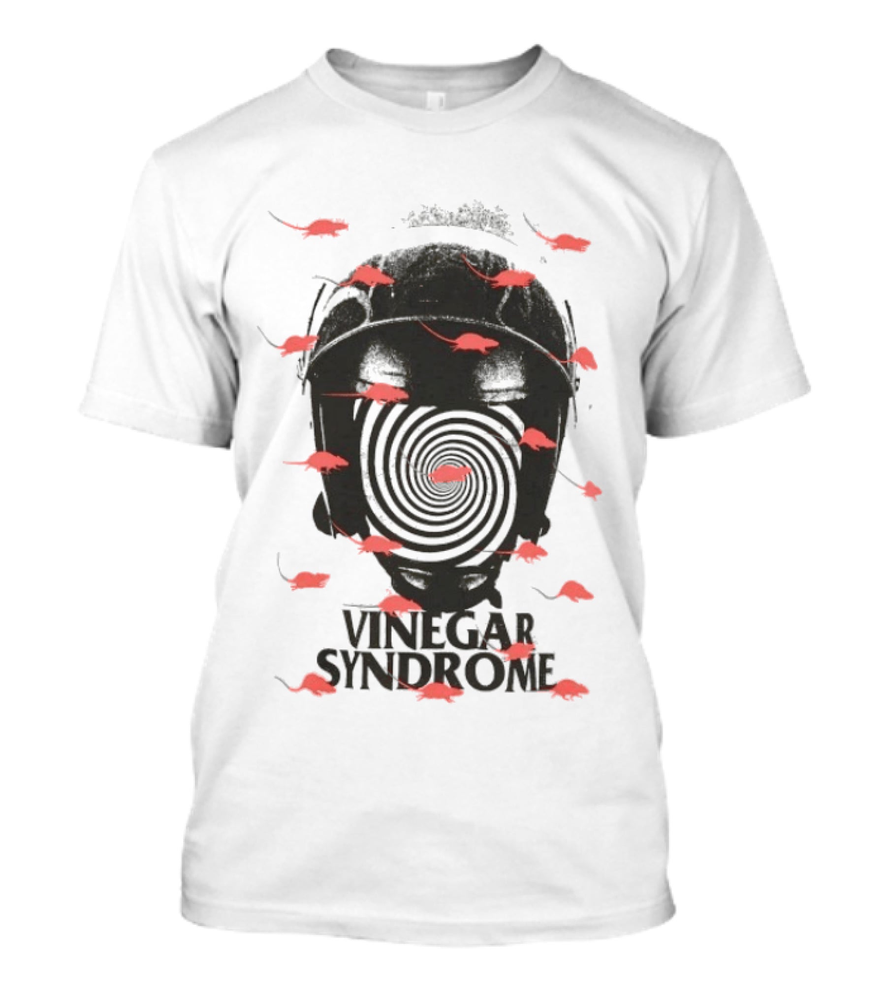Vinegar Syndrome Ratpocalypse Rats Gas Mask Swirl Red Rodents T-Shirt
