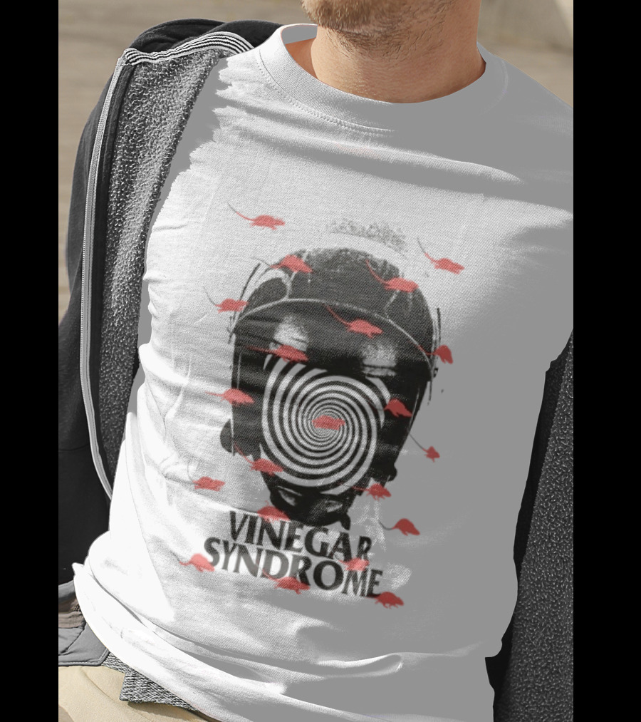 Vinegar Syndrome Ratpocalypse Rats Gas Mask Swirl Red Rodents T-Shirt