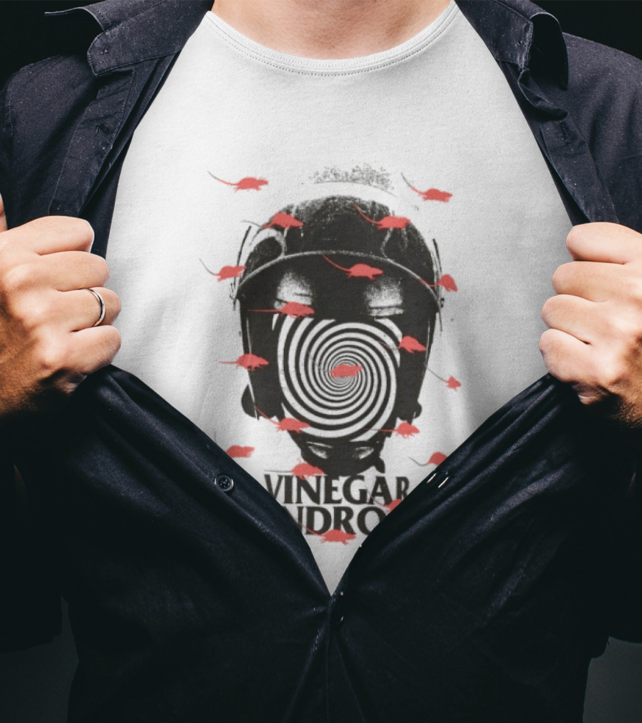 Vinegar Syndrome Ratpocalypse Rats Gas Mask Swirl Red Rodents T-Shirt