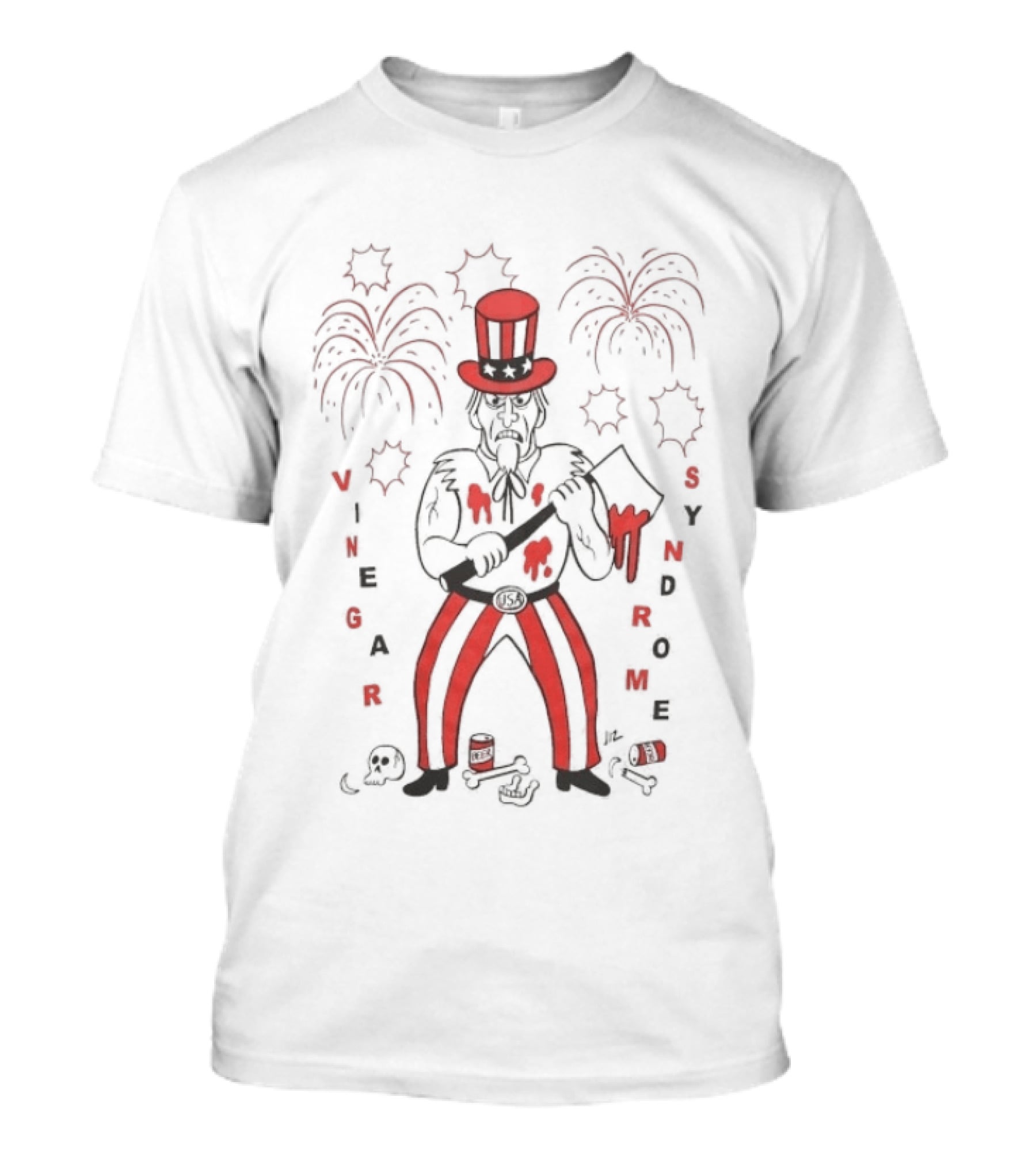 Vinegar Syndrome Sam Uncle Sam Red White Fireworks 4th Of July T-Shirt