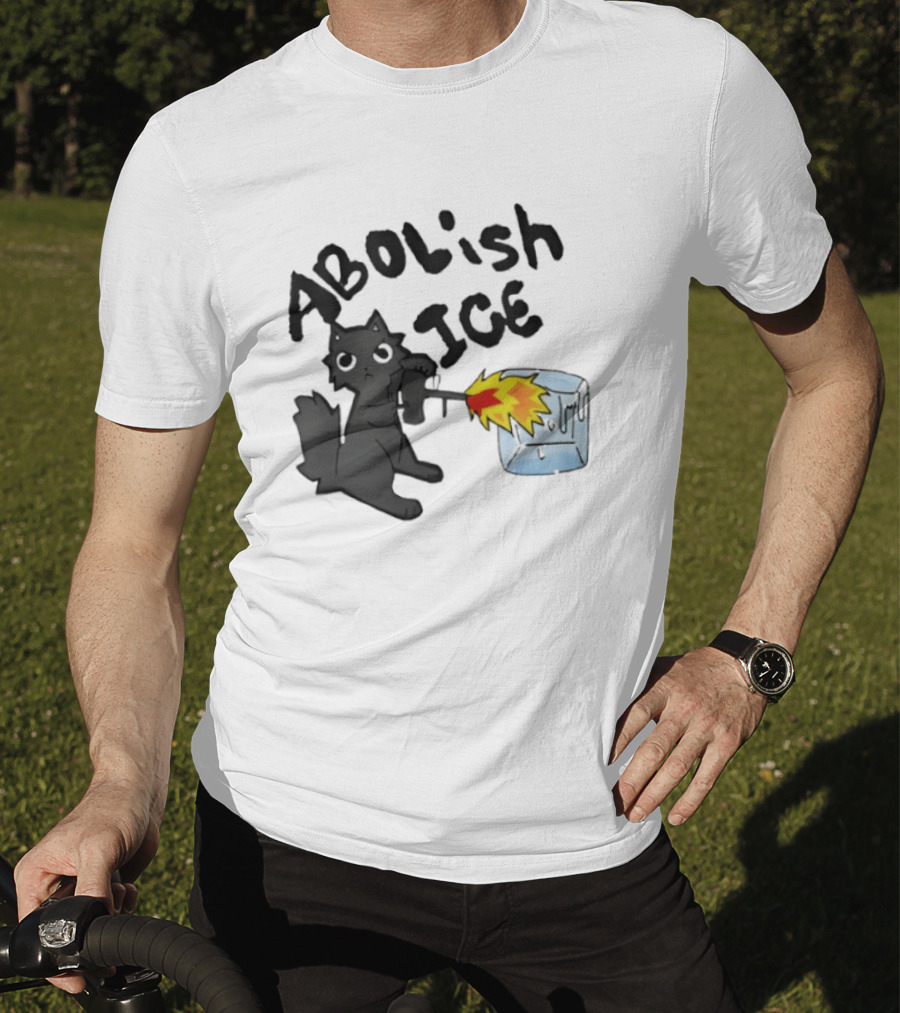 Abolish Ice Cat Torch Melting Cube T-Shirt