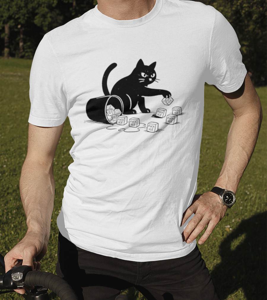 Black Cat Anti Trump Fuck Ice T-Shirt