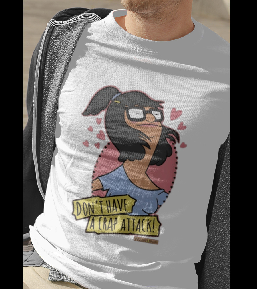 Bob's Burgers Don't Have A Crap Attack Character Graphic With Pink Hearts T-Shirt