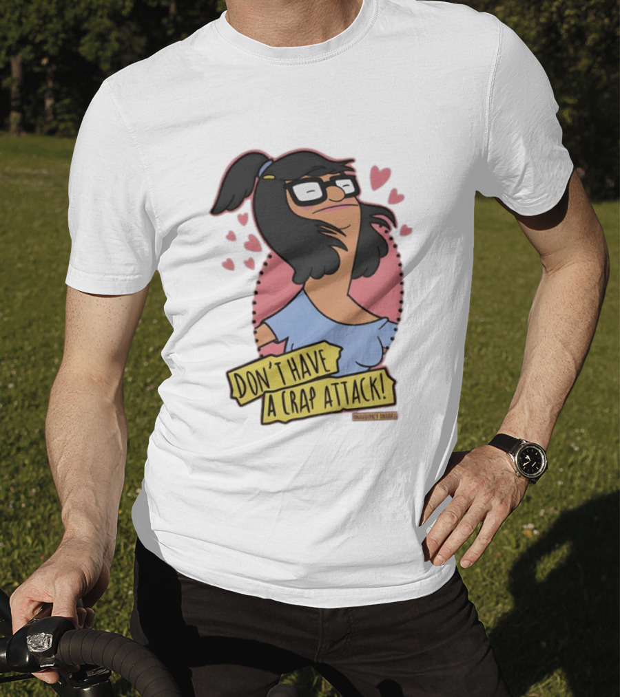 Bob's Burgers Don't Have A Crap Attack Character Graphic With Pink Hearts T-Shirt
