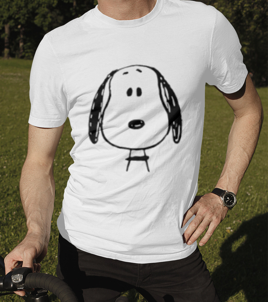 Peanuts Snoopy Face Black And White Cartoon T-Shirt