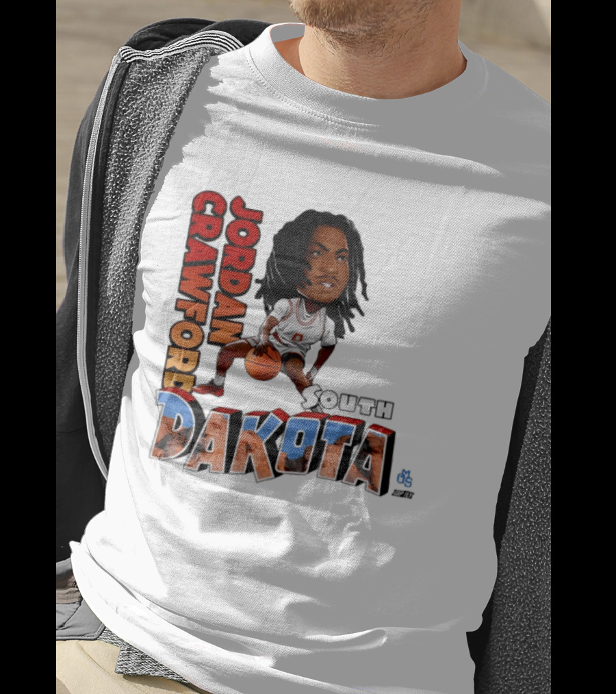 Jordan Crawford South Dakota Basketball Player Cartoon Sports T-Shirt