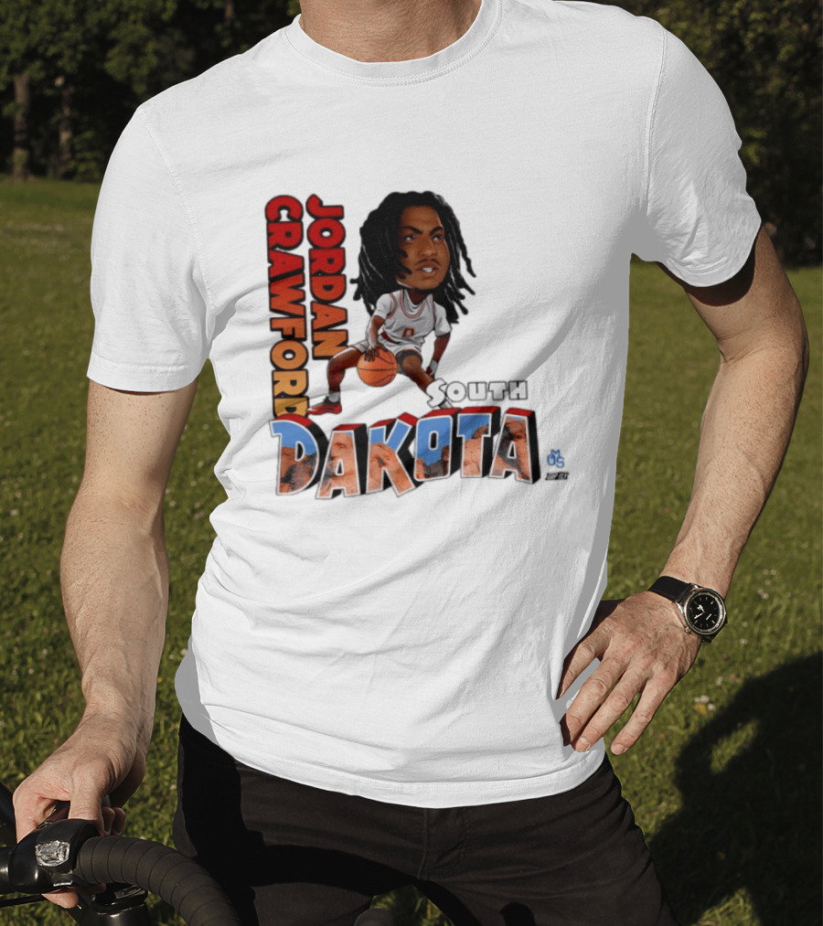 Jordan Crawford South Dakota Basketball Player Cartoon Sports T-Shirt