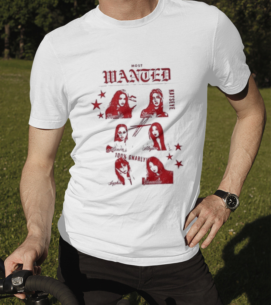 Katseye Most Wanted Red Stars And Figures T-Shirt