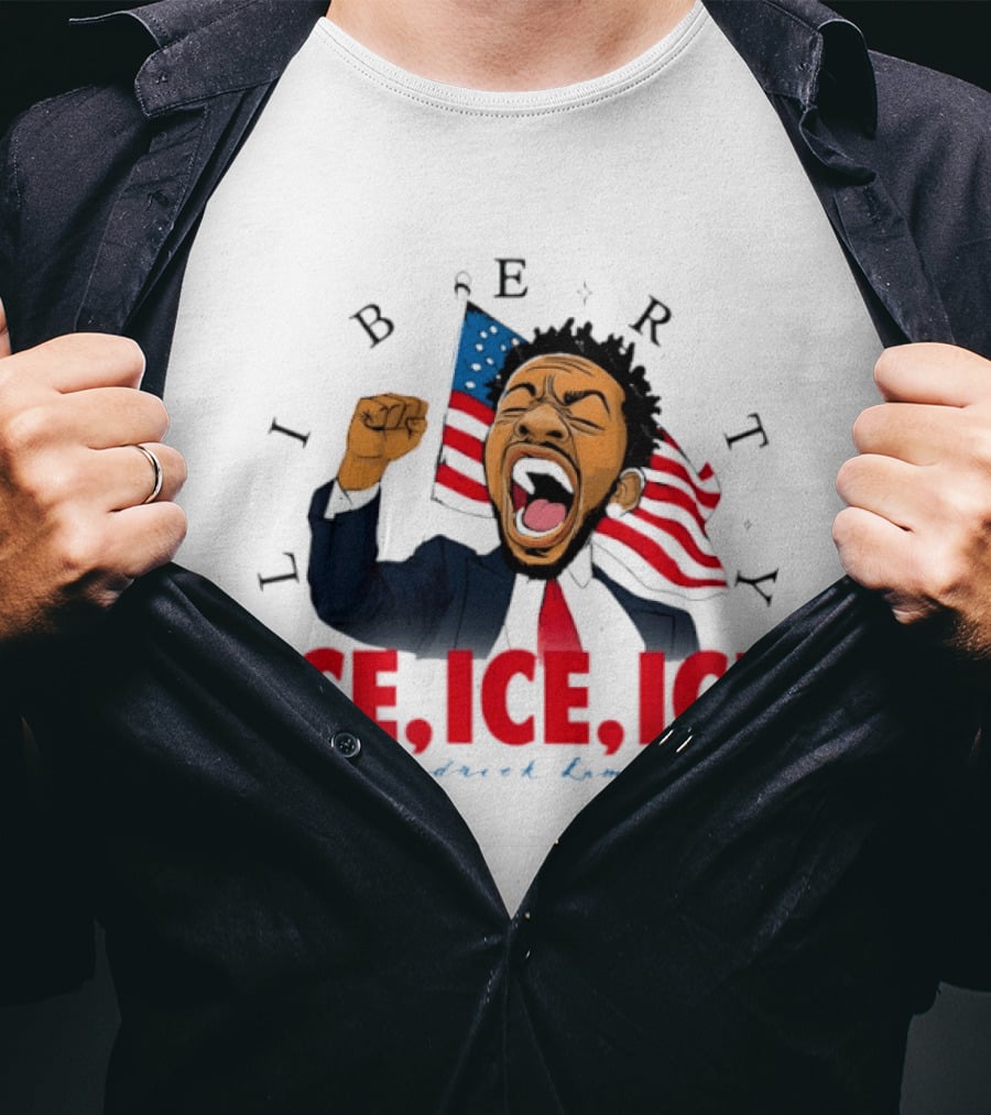 Liberty Ice Ice Ice Kendrick Lamar Flag Fist Raised T-Shirt