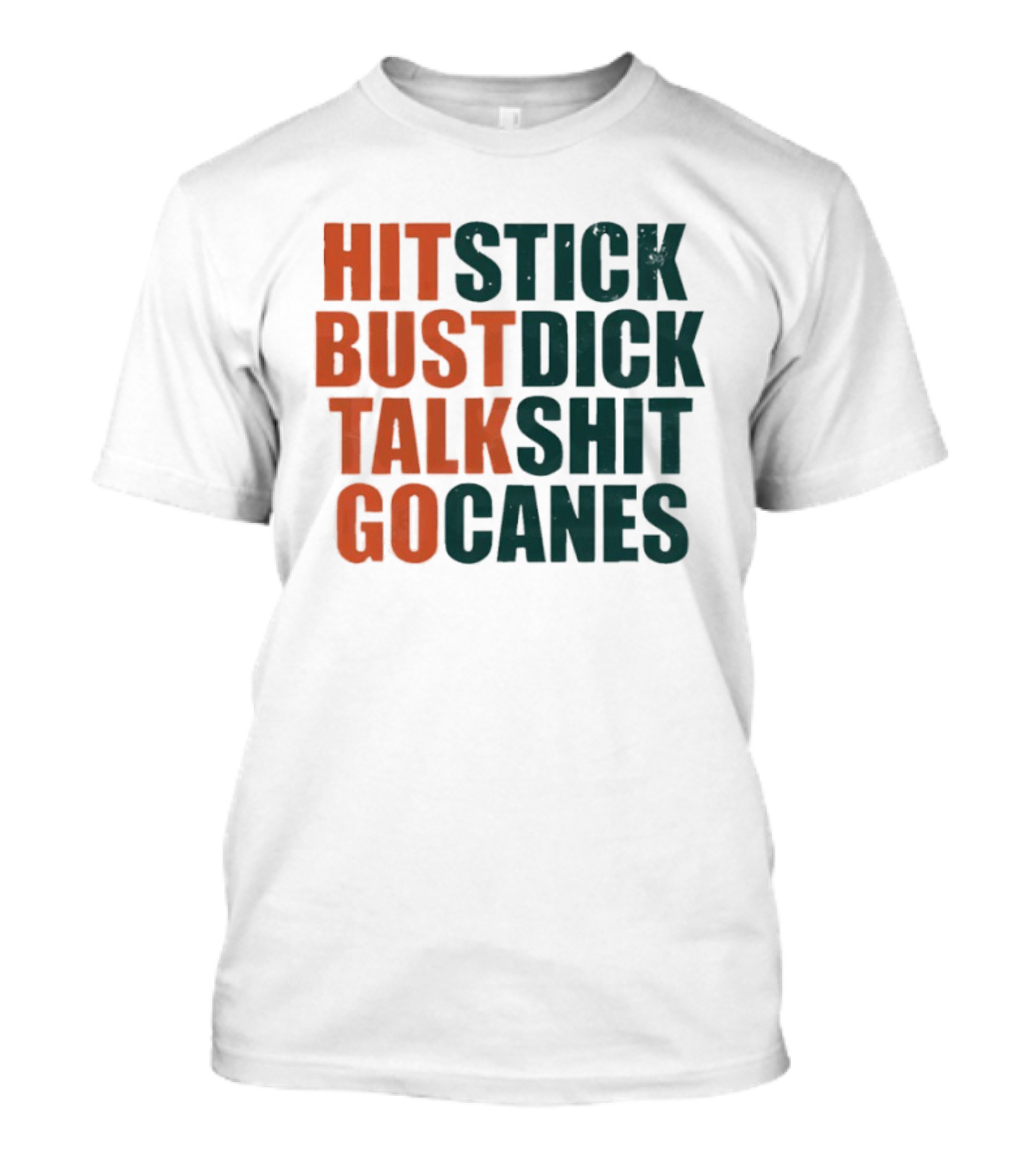 Hit Stick Bust Dick Talk Shit Go Canes Miami Hurricanes T-Shirt