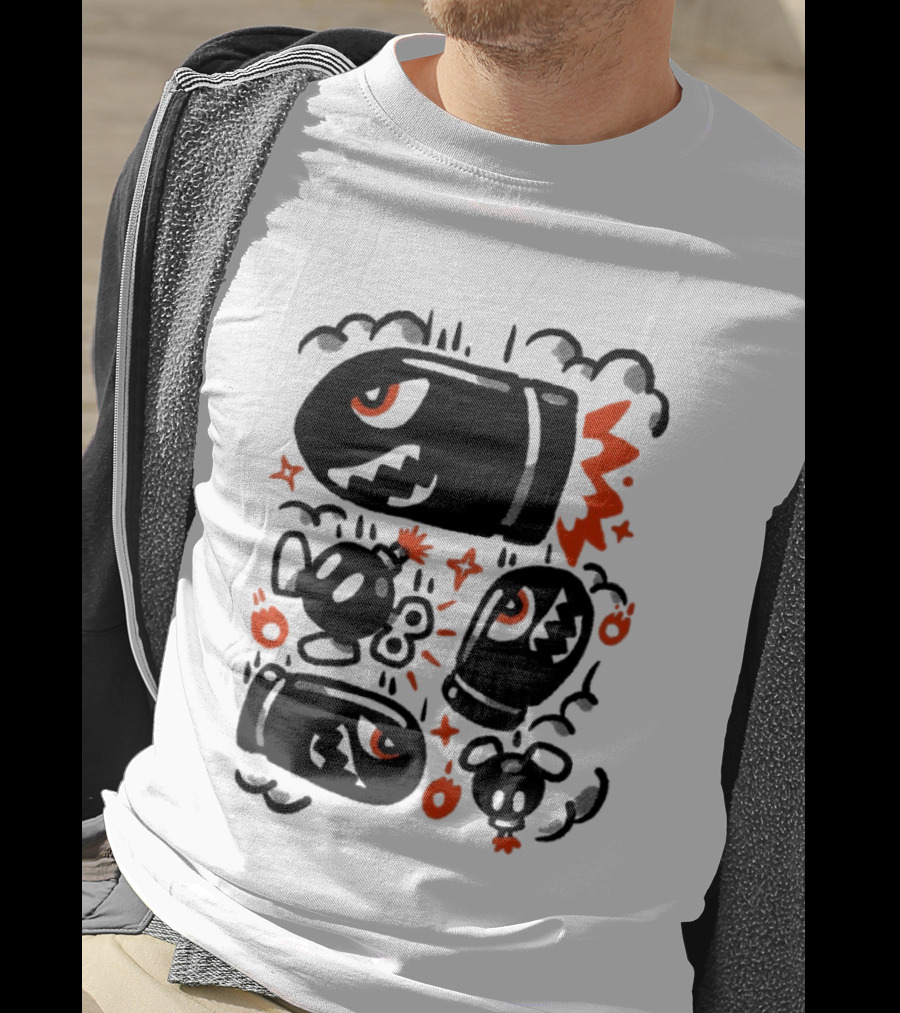 Terry Mack Bob Ombing Run Bullet Character Explosive Motion T-Shirt