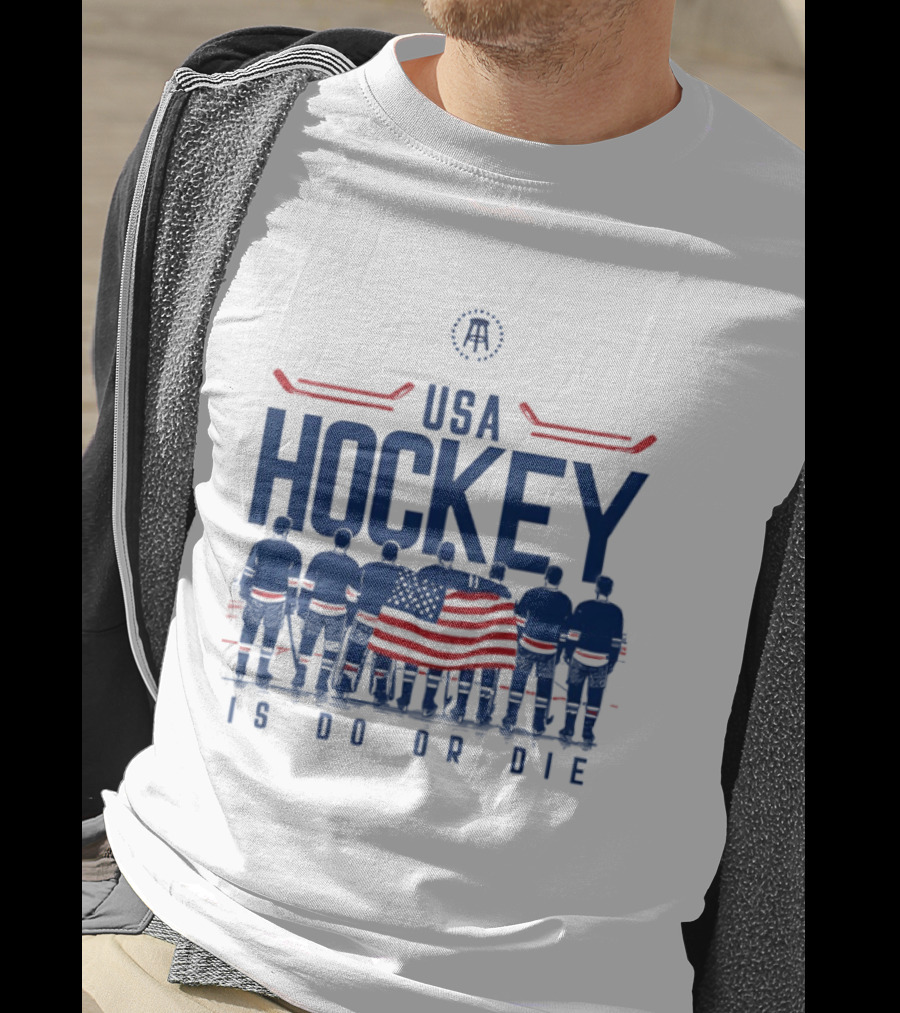USA Hockey Is Do Or Die Players Flag Ice Skating Team With American T-Shirt