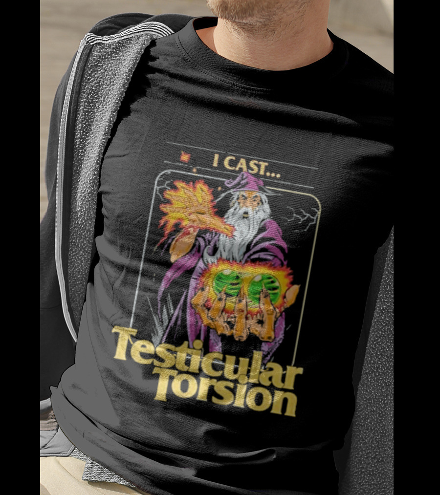 Aidan Wachter I Cast Testicular Torsion Wizard Magic Spell T-Shirt
