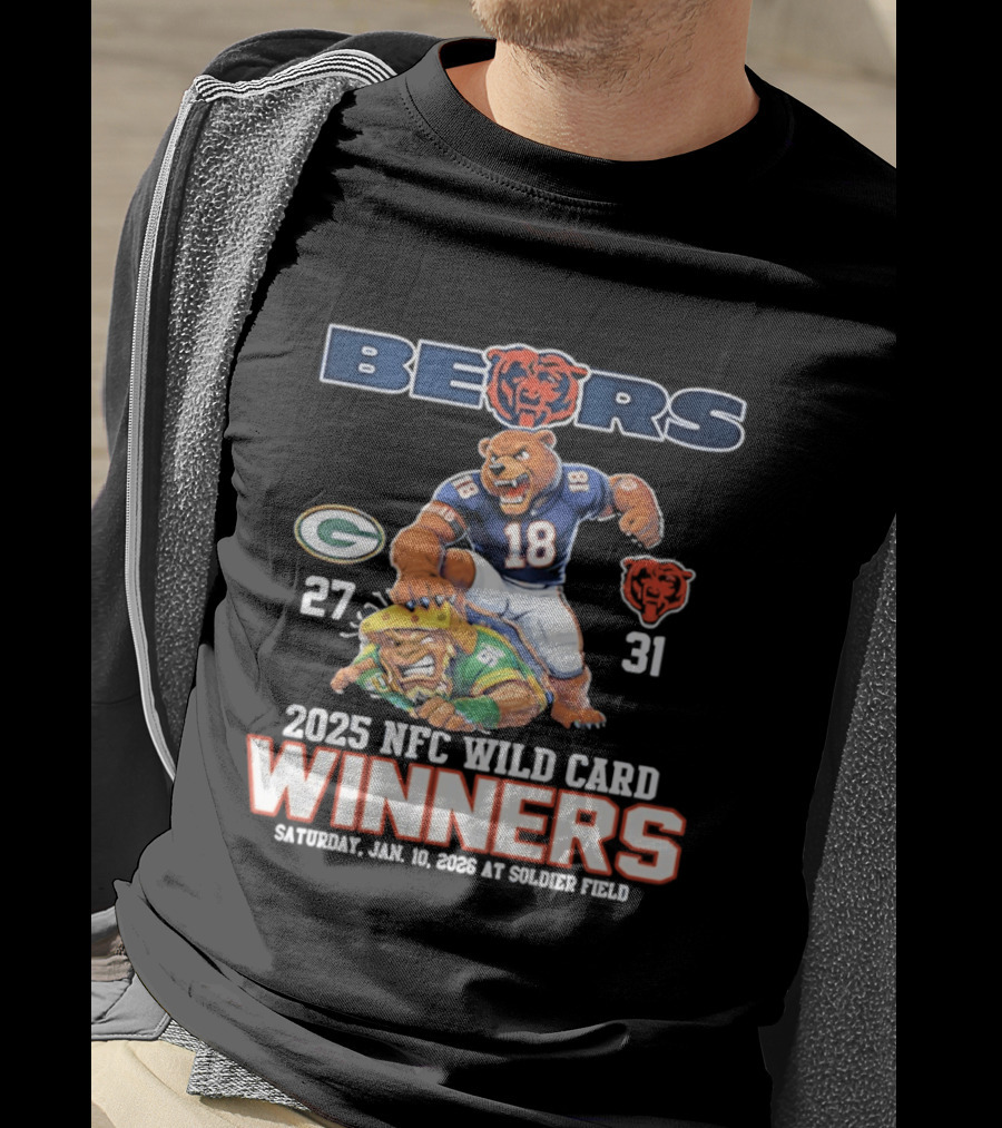 Bears 2025 NFC Wild Card Winners January 14 Soldier Field Packers 27 Bears 31 T-Shirt