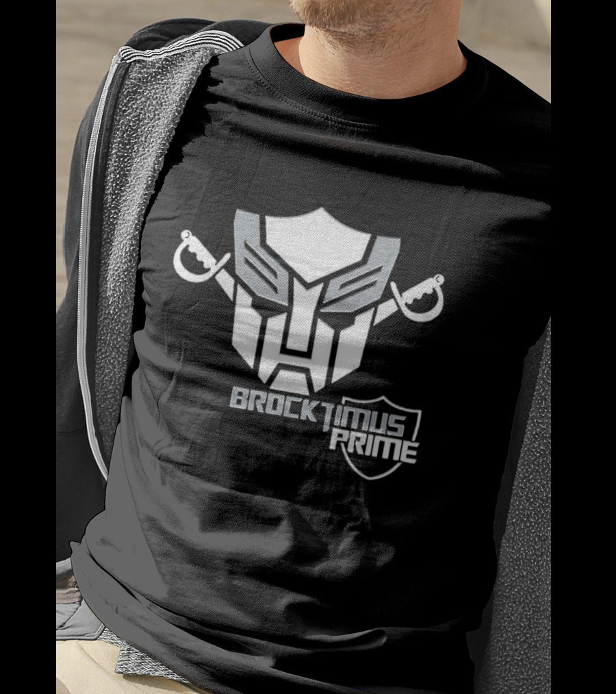 Brocktimus Prime Transformers Las Vegas Raiders Silver Shield T-Shirt