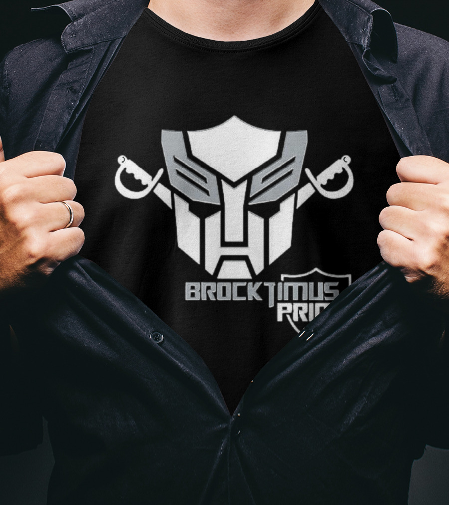 Brocktimus Prime Transformers Las Vegas Raiders Silver Shield T-Shirt