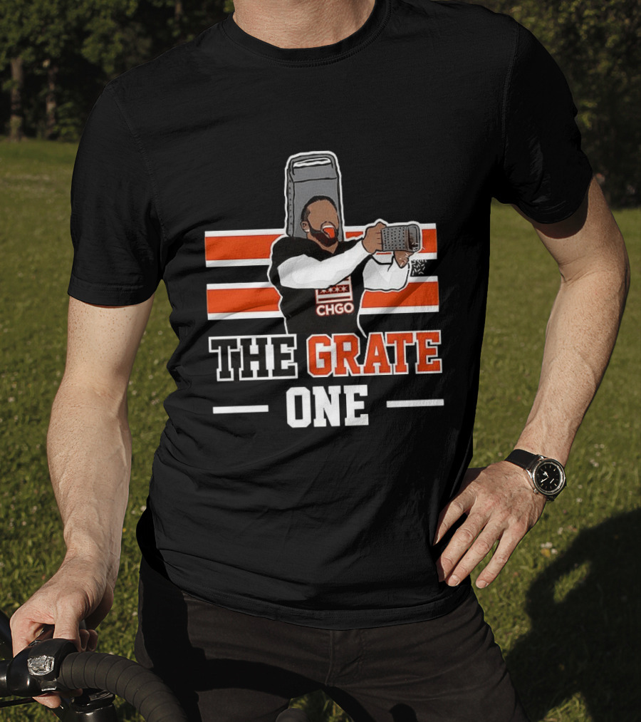 Chicago Bears CHGO The Grate One Caleb Williams Cheese T-Shirt