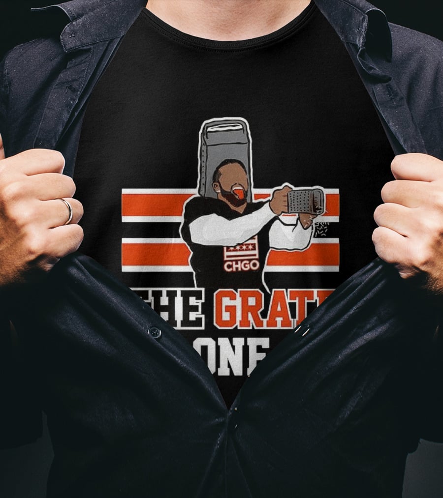 Chicago Bears CHGO The Grate One Caleb Williams Cheese T-Shirt