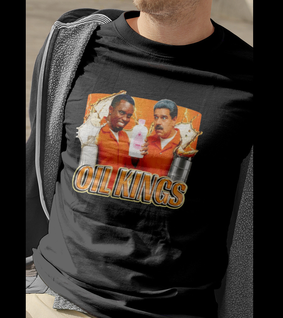 OIL KINGS Diddy Vs Nicolas Maduro Orange Bottles Humor T-Shirt