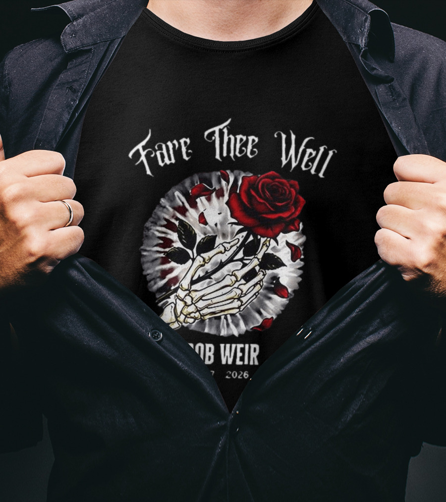 Fare Thee Well Bob Weir Rose Skull 1947 2026 T-Shirt