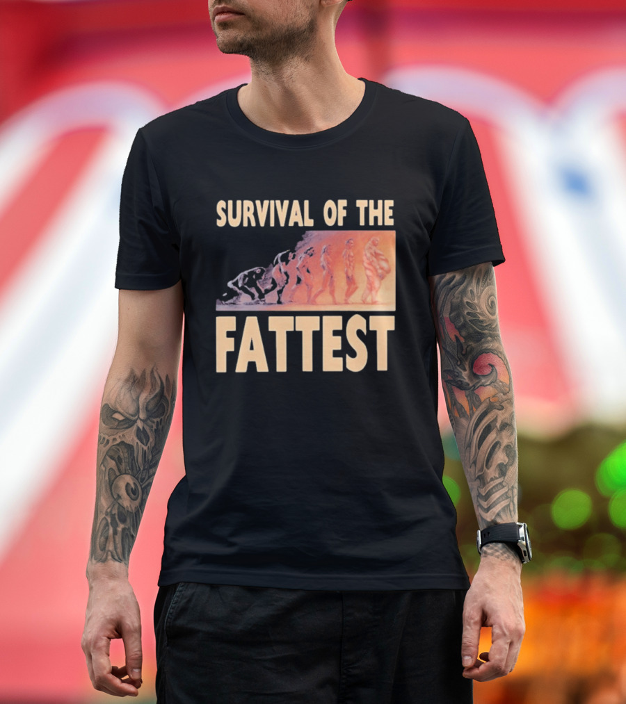 Survival Of The Fattest Evolutionary Humor Fat Wreck Chords T-Shirt