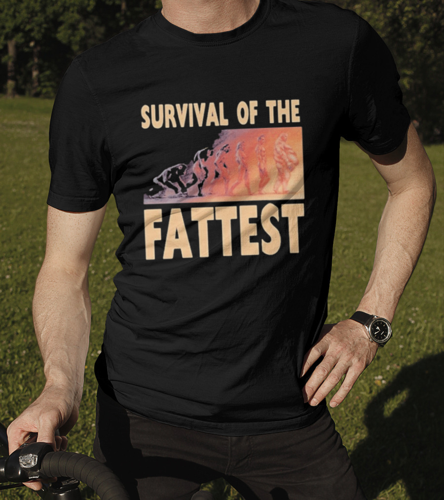 Survival Of The Fattest Evolutionary Humor Fat Wreck Chords T-Shirt