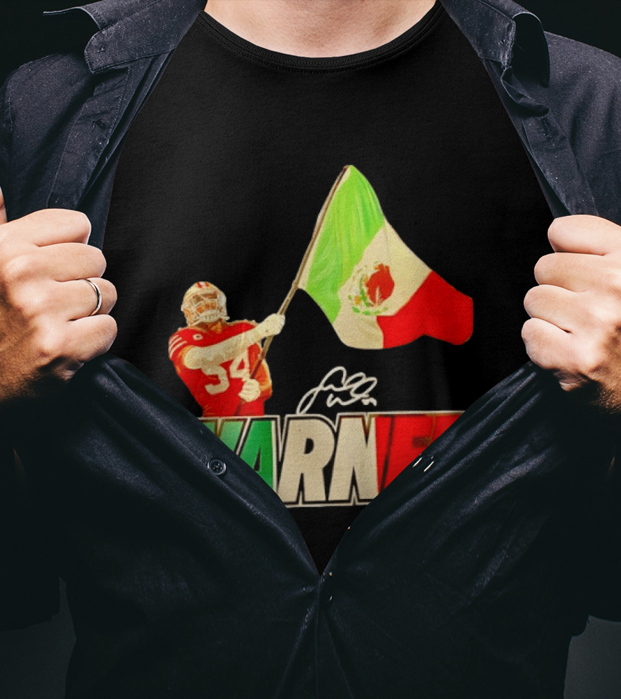 Fred Warner Mexico Flag San Francisco 49ers Player Celebration T-Shirt