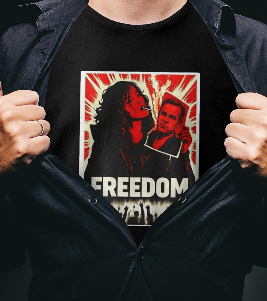 Freedom Expression Red And Black Powerful Political T-Shirt