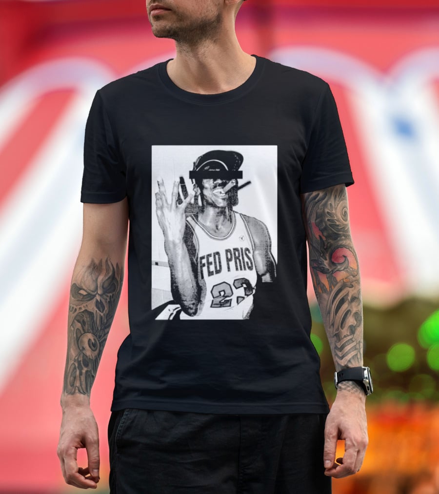 Greg Puciato Fed Pris 23 Censored Basketball Icon Cigarette T-Shirt