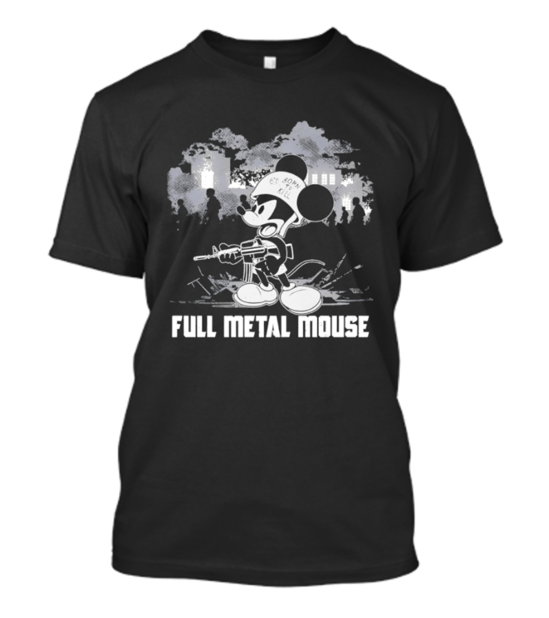 Full Metal Mouse Military Cartoon Character In Action T-Shirt