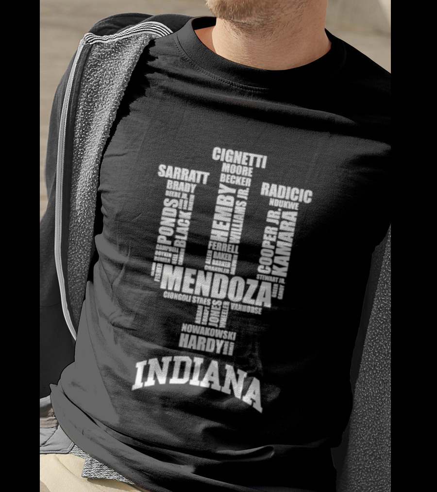 Indiana Hoosiers Mendoza Gonzalez Baseball Team Names T-Shirt