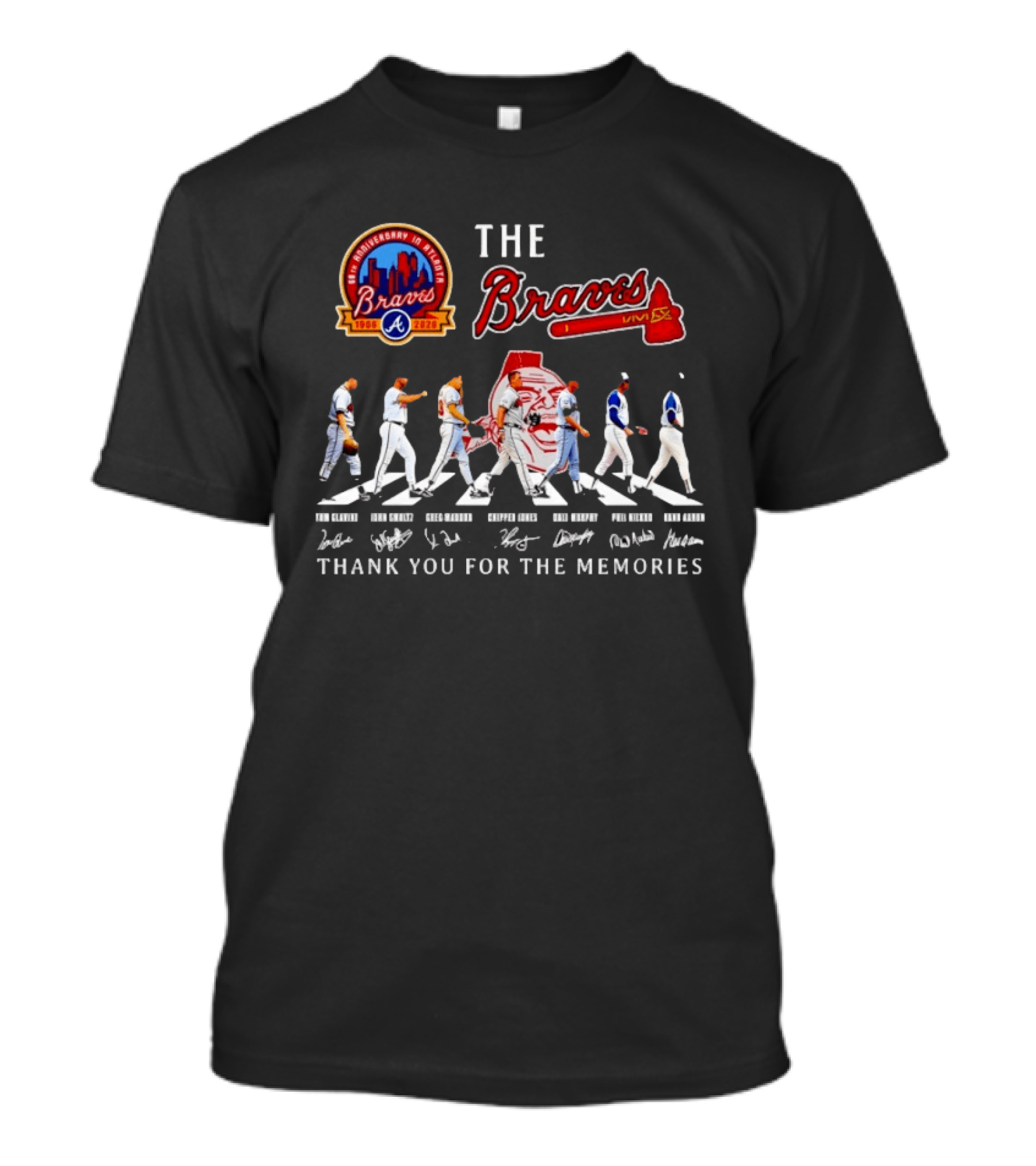The Braves Abbey Road 1966 2026 Anniversary Thank You For The Memories Signatures T-Shirt