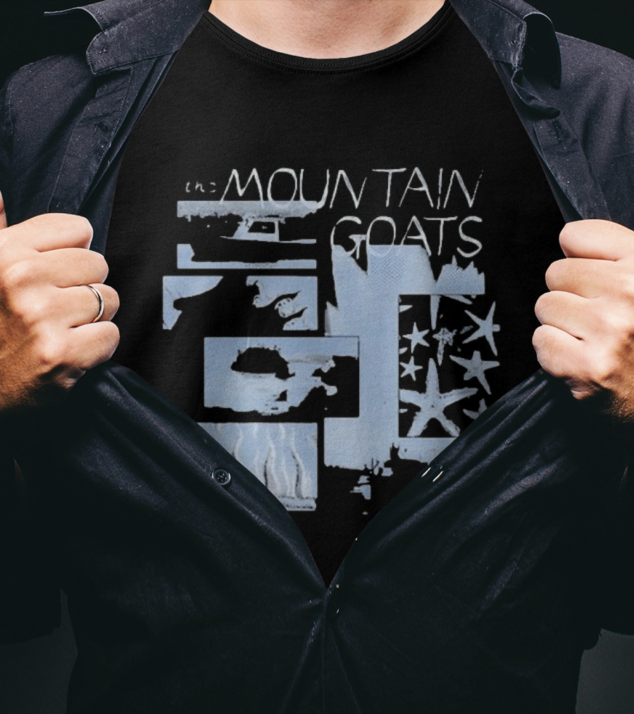The Mountain Goats Denim Stars And Waves Collage T-Shirt