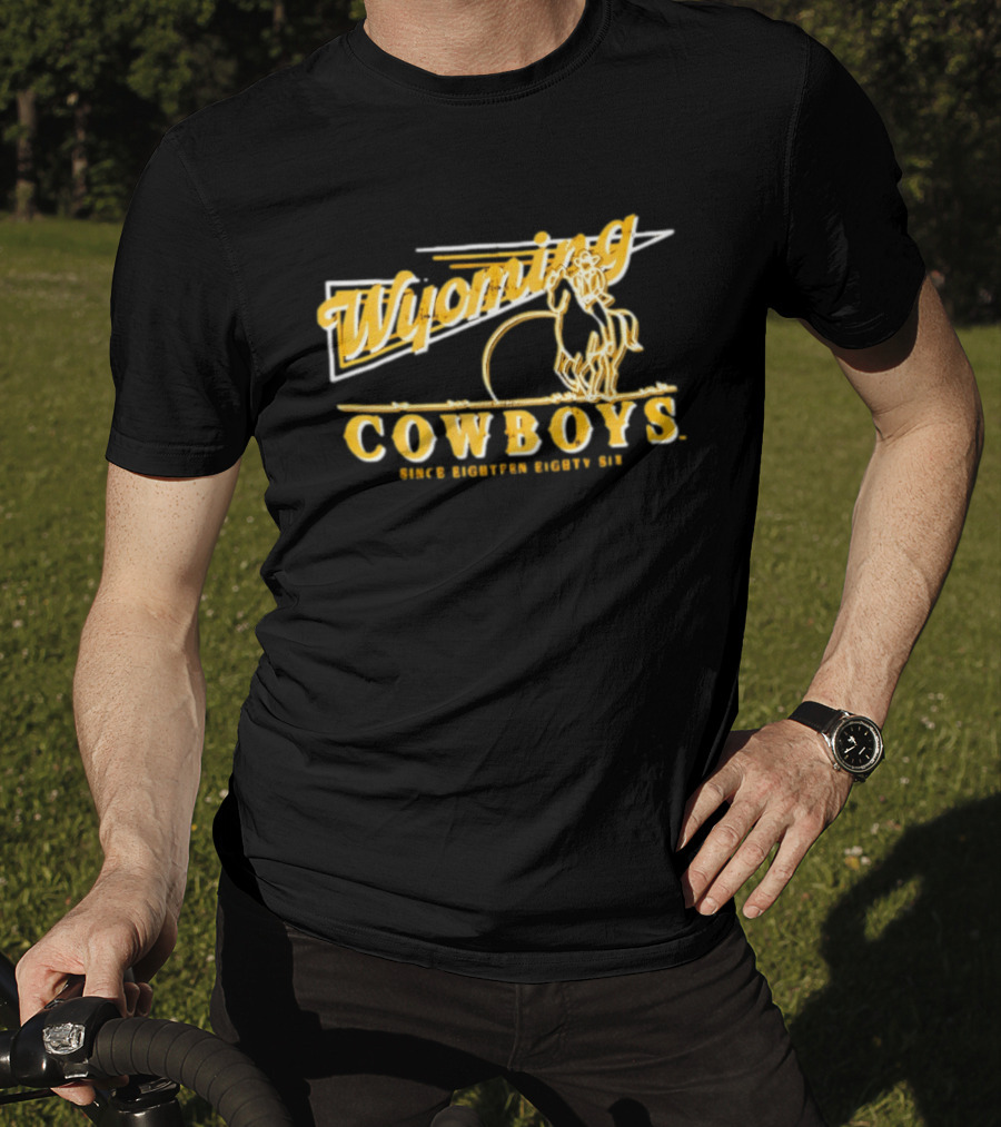 Wyoming Cowboys Since Eighteen Eighty Six Vintage Cowboy Riding T-Shirt
