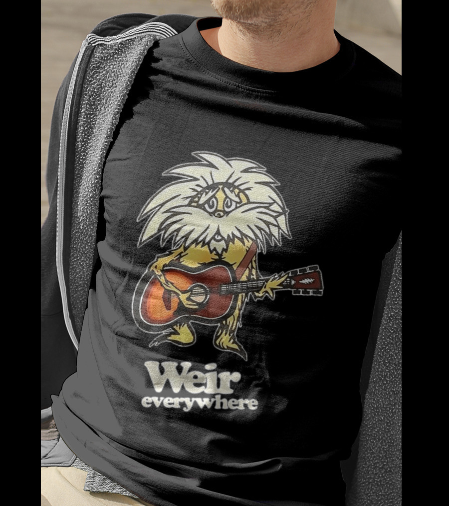 Weir Everywhere Cartoon Character Playing Guitar Grateful Dead T-Shirt