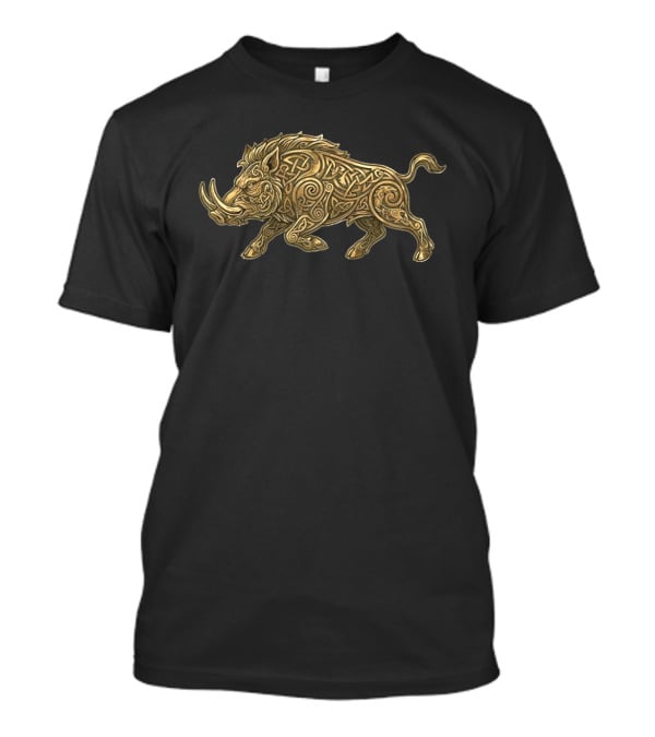 Celtic Boar Norse Mythology Symbolic Artwork With Intricate Knotwork T-Shirt
