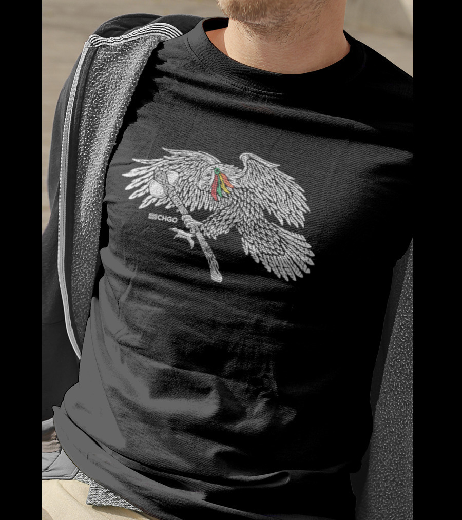 CHGO Chicago Tomahawk Feathered Headdress Native American T-Shirt