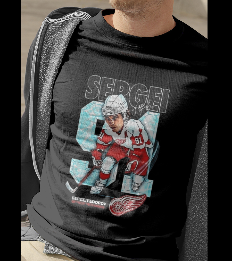 Sergei Fedorov 91 Detroit Red Wings Forever T-Shirt