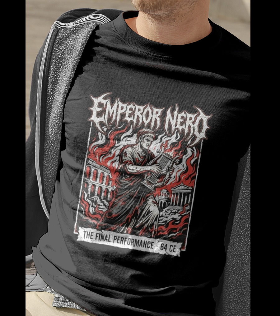 Emperor Nero The Final Performance 64 CE Rome Burning Colosseum Fire T-Shirt
