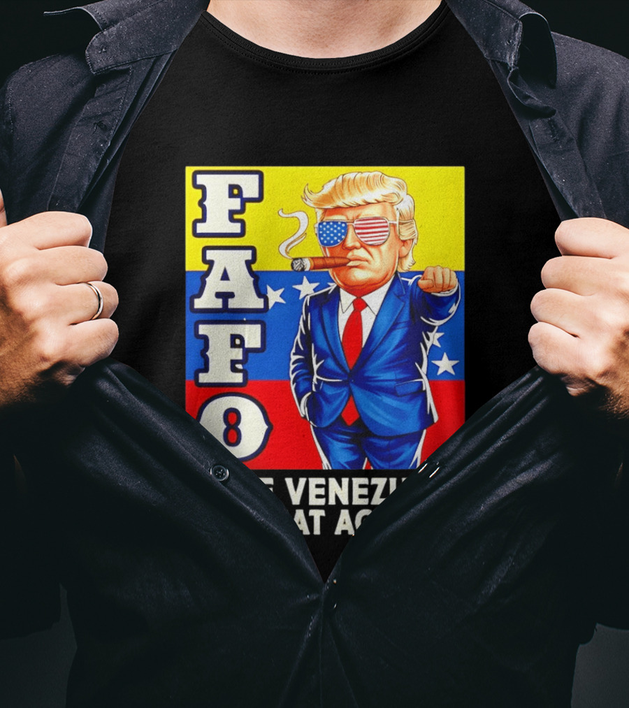 FAFO Trump Make Venezuela Great Again Patriotic Cartoon T-Shirt