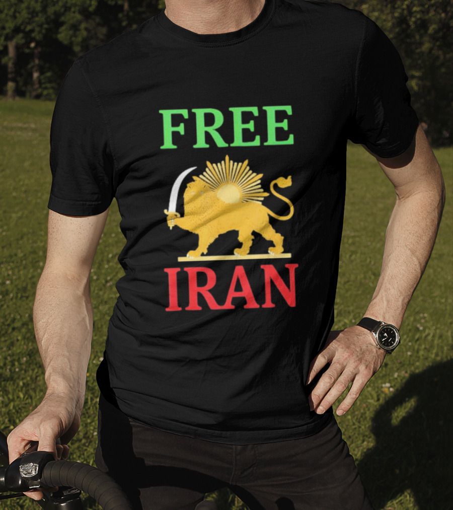 Free Iran Lion And Sun Emblem Freedom Movement T-Shirt