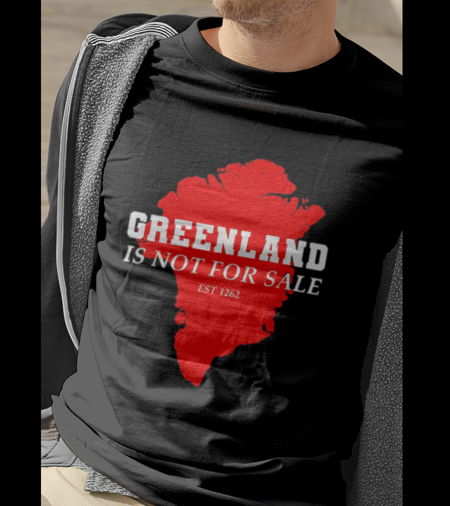 Greenland Is Not For Sale EST 1262 Bold Red Map T-Shirt