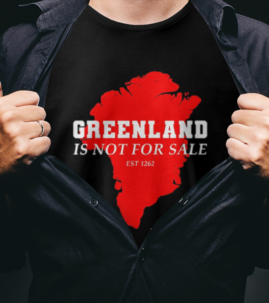 Greenland Is Not For Sale EST 1262 Bold Red Map T-Shirt