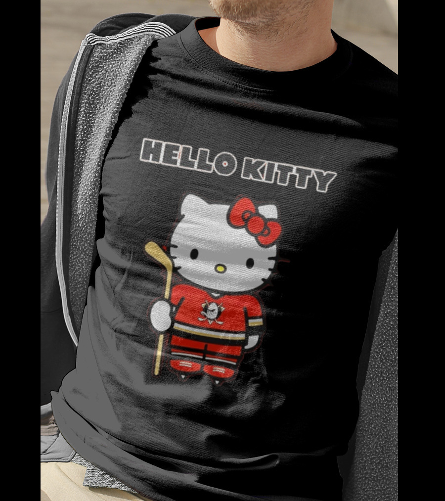 Hello Kitty Anaheim Ducks Collaboration Hockey T-Shirt