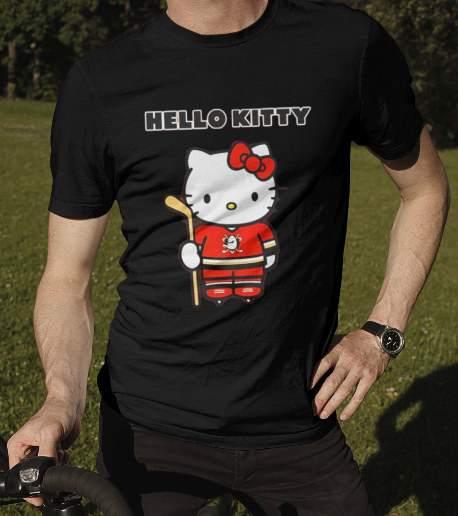Hello Kitty Anaheim Ducks Collaboration Hockey T-Shirt
