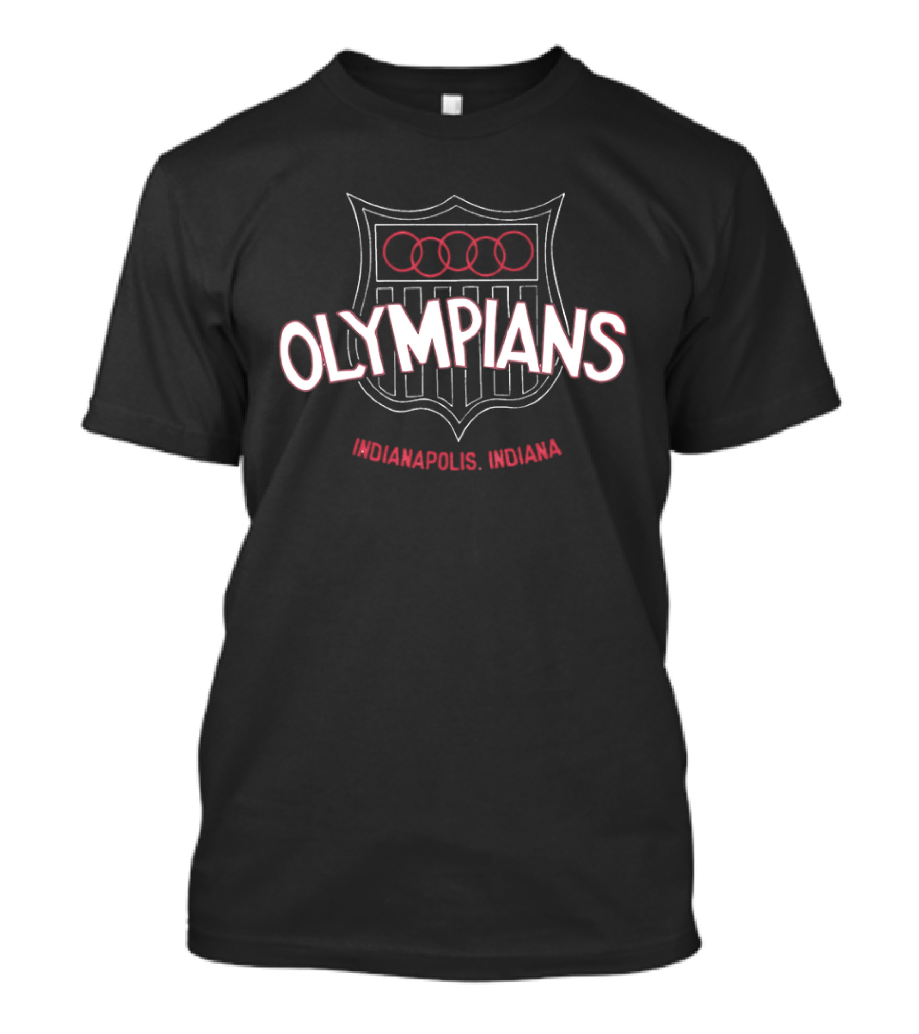 Olympians Indianapolis Indiana Shield With Rings T-Shirt