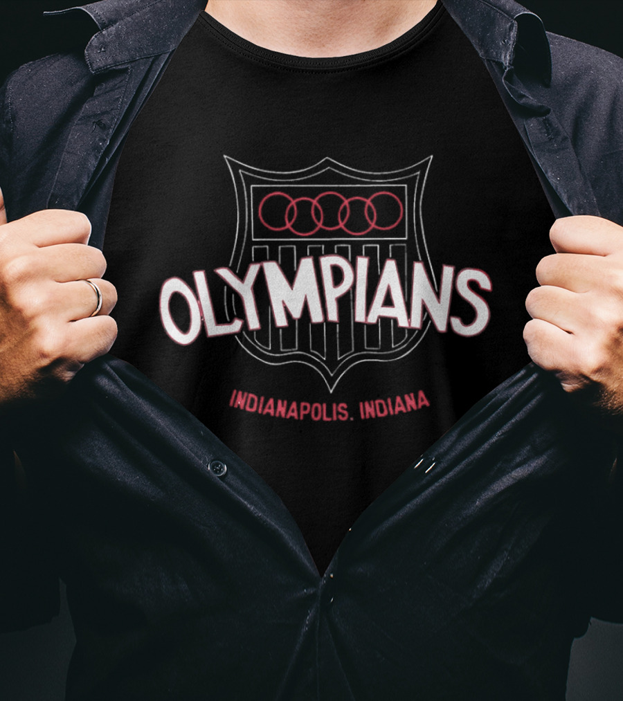 Olympians Indianapolis Indiana Shield With Rings T-Shirt